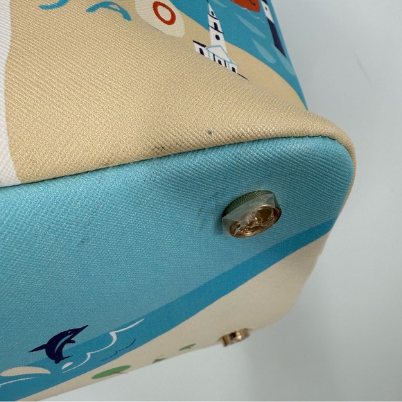 Spartina 449 Charleston medium size Stylish Blue and Tan Tote Bag - Picture 5 of 16